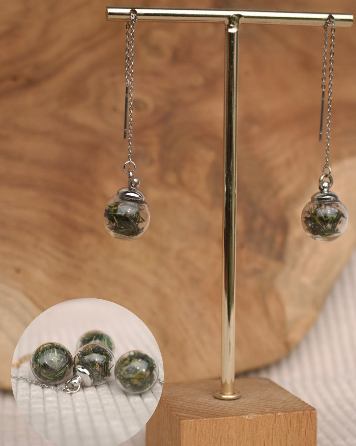 Boucles d'oreilles Lily Paon bleu