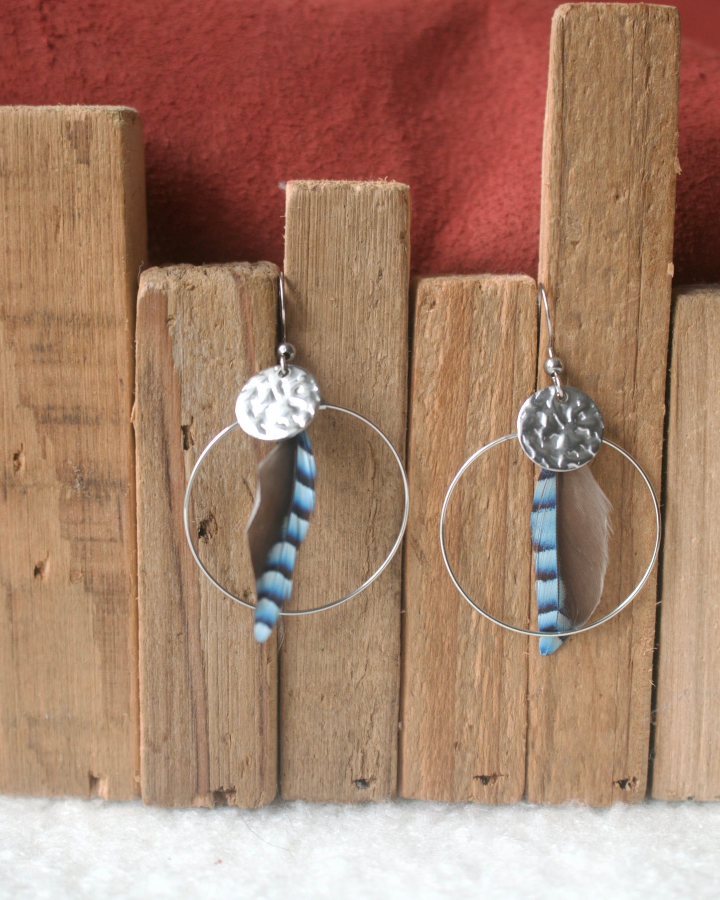 Boucles d'oreilles Créole Geai des chênes