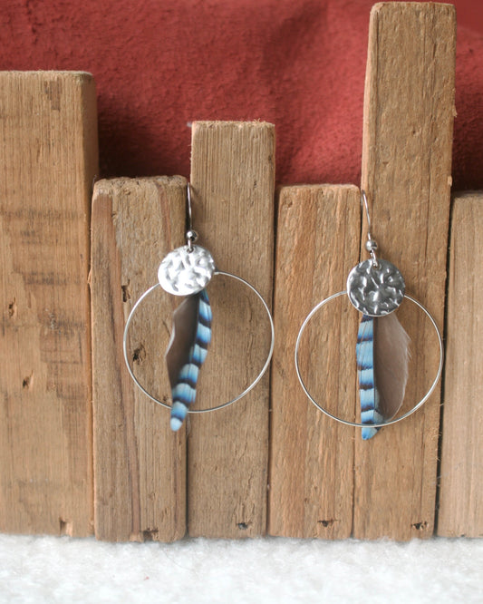 Boucles d'oreilles Créole Geai des chênes
