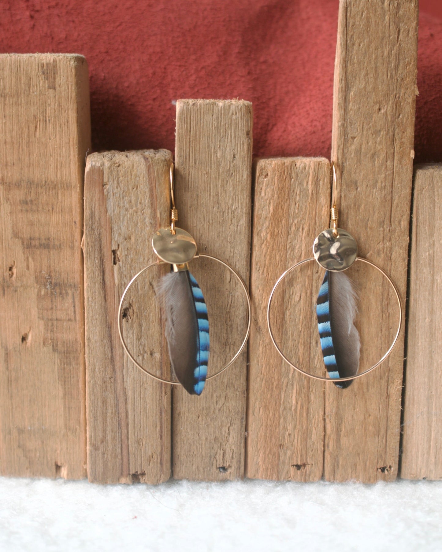 Boucles d'oreilles Créole Geai des chênes