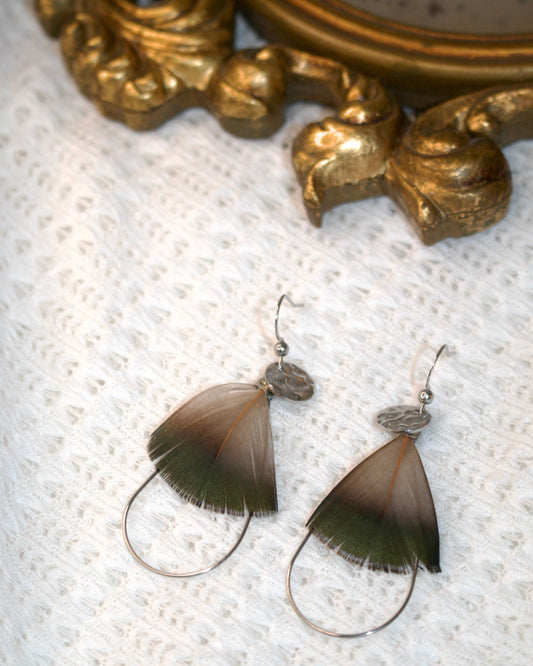 Boucles d'oreilles Goutte faisan doré